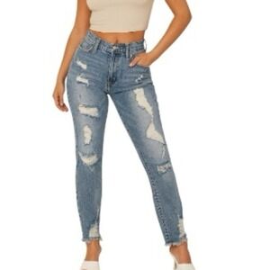 Juicy Couture NWT Med Blue Destroyed Venice Jeans Size28